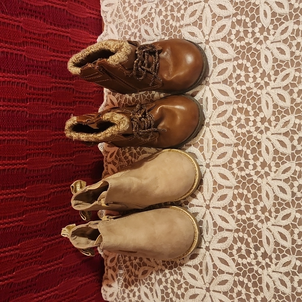 2 pair girls boots size 6
